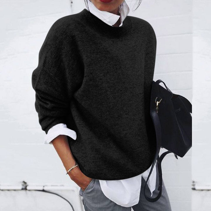 Women's Long Sleeve Winter Knit Sweater | Round Neck
