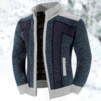 Men’s Stand Collar Zip-Up Jacket | Contrast Panels