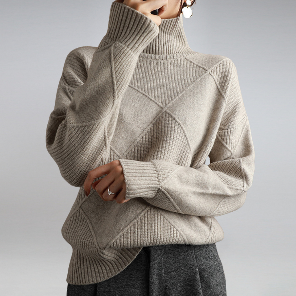 Women's Ribbed Turtleneck Oversized Sweater | Winter