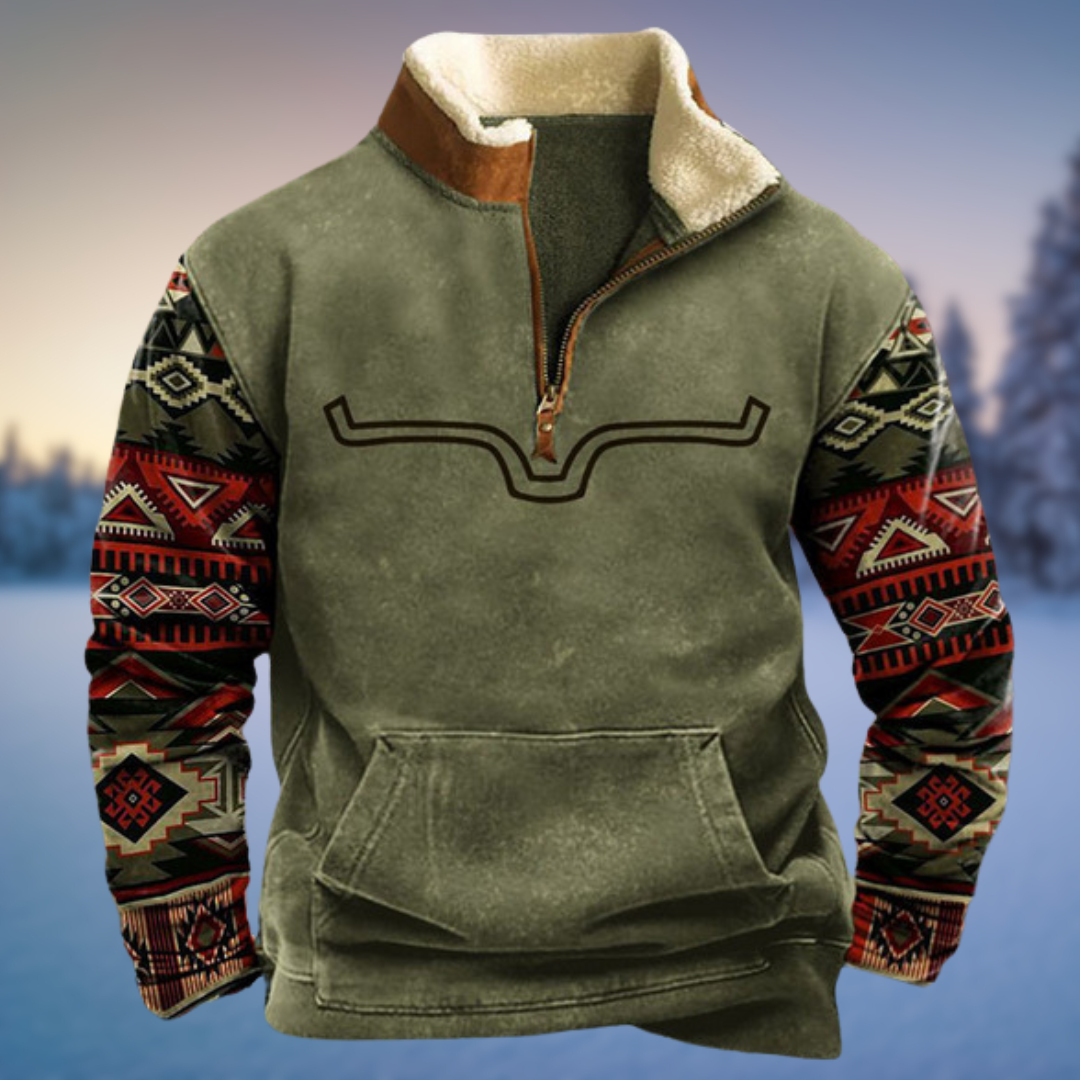 Men's Patterned Half Zip Sweater | Winter