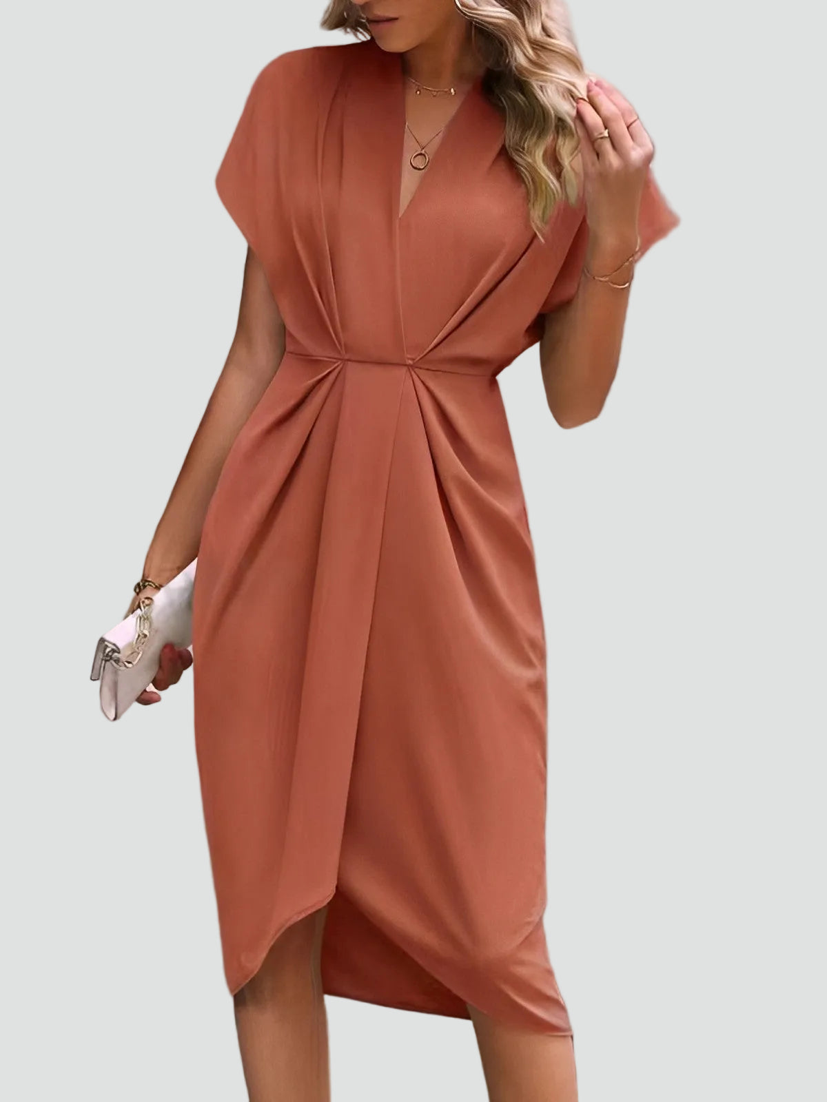 Women's Elegant Wrap Cocktail Dress | Midi