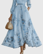 Women's Elegant Wedding Guest Pleated Dress | Maxi