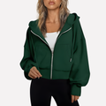 Women's Cropped Zip Up Hoodie | Oversized