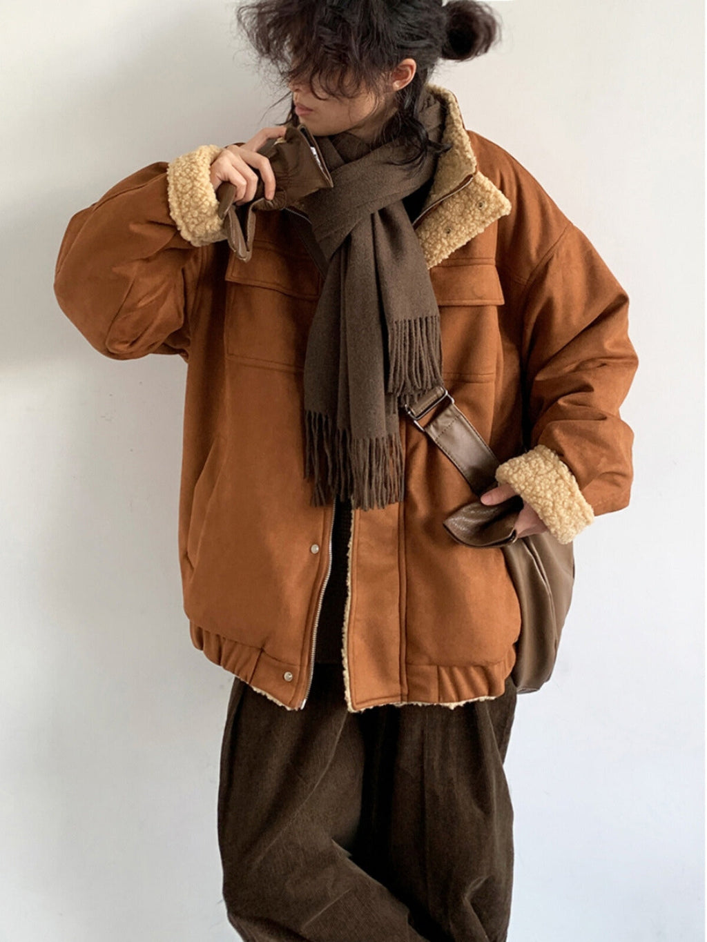 Women's Winter Long Sleeve  Zip Up Jacket | Oversized