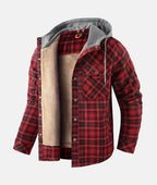 Men's Hooded Winter Shirt Jacket | Plaid