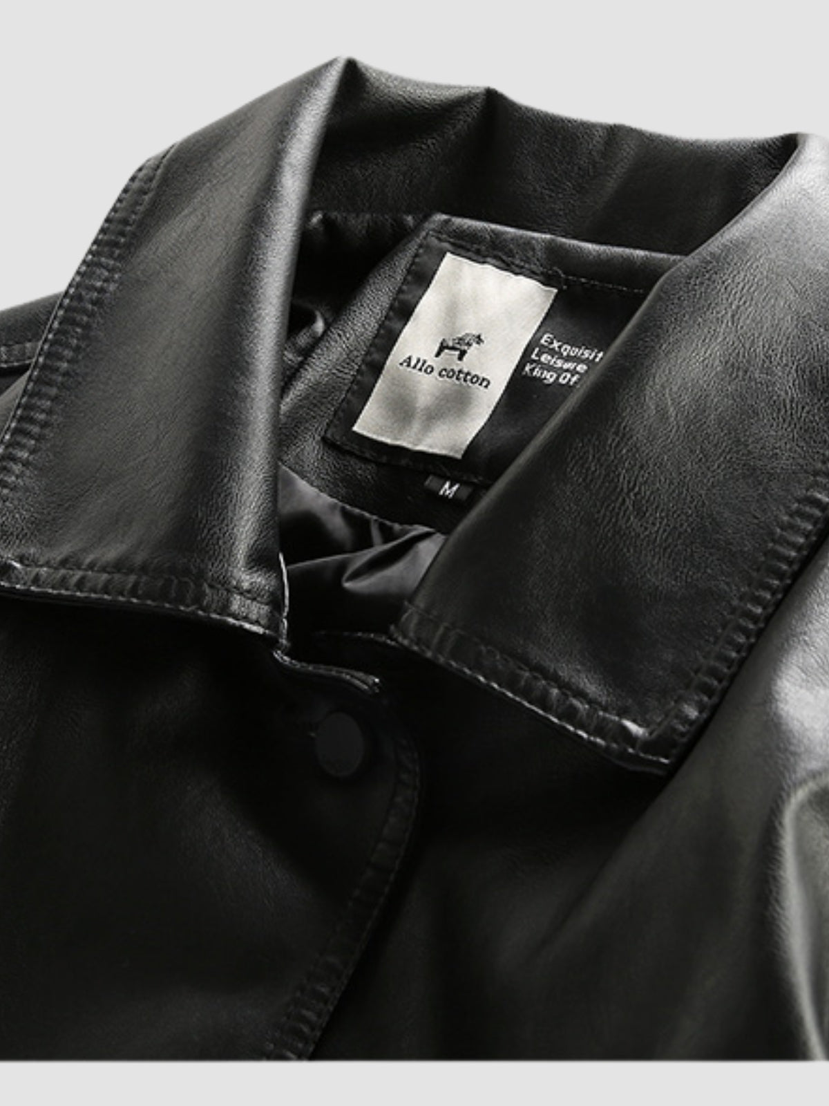 Men's Oversized Moto Black Jacket | Button Up