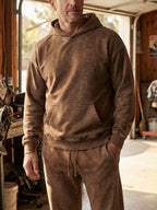 Men's Streetwear Washed Winter Hoodie | Plain