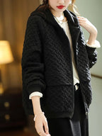 Women's Quilted Zip Up Winter Jacket | Hooded
