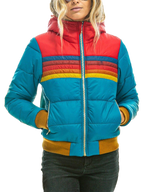 Women's Winter Puffer Jacket | Striped