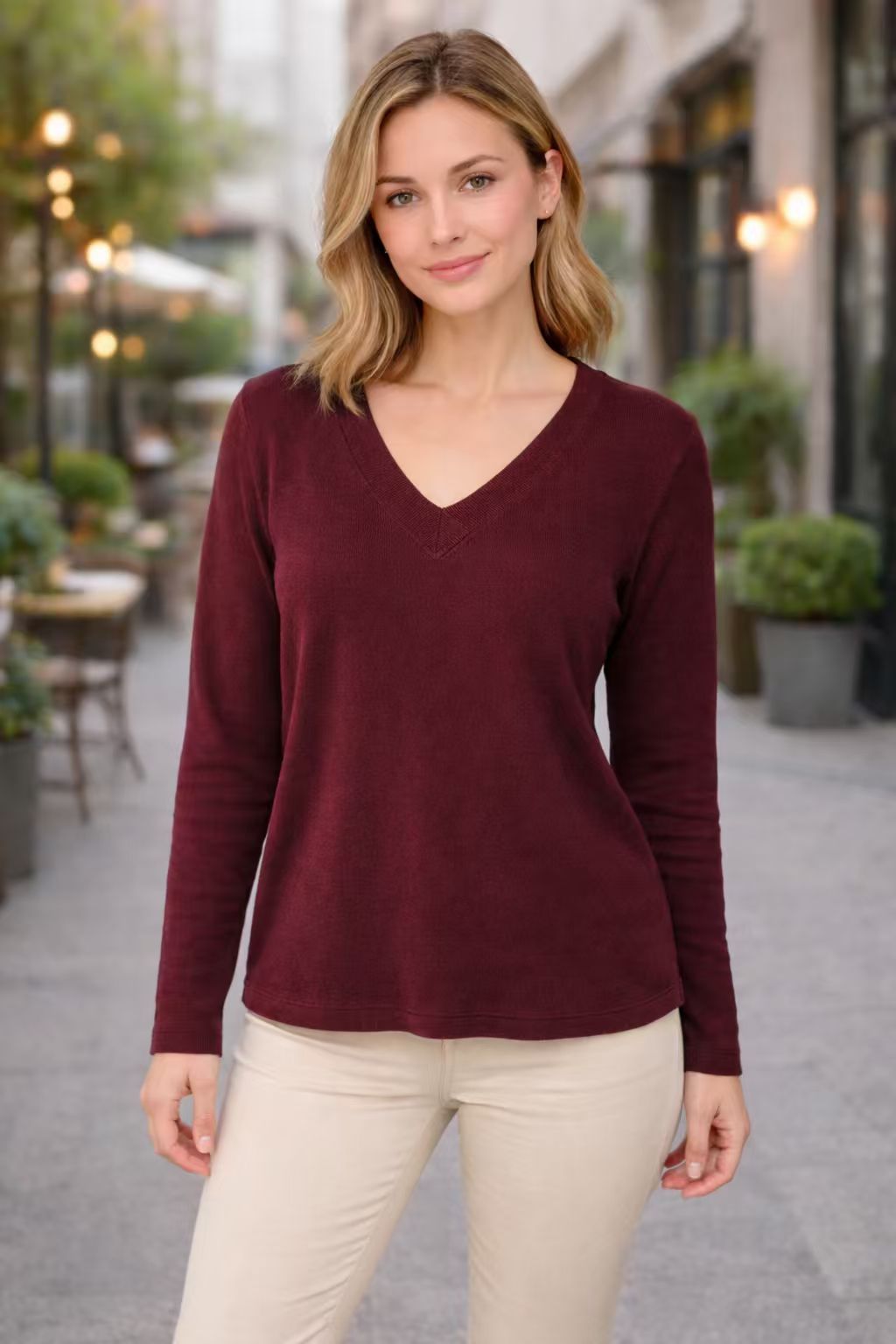 Women's Casual V-neck Sweater | Loose Fit