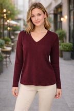 Women's Casual V-neck Sweater | Loose Fit
