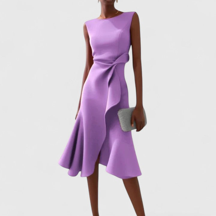 Women's Sophisticated Draped Formal Dress | Midi