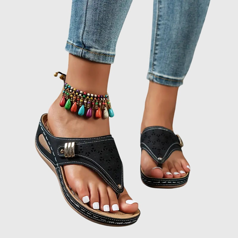 Women's Casual Thong Wedge Sandals | Slip On