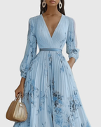 Women's Elegant Wedding Guest Pleated Dress | Maxi