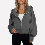 Women's Cropped Zip Up Hoodie | Oversized