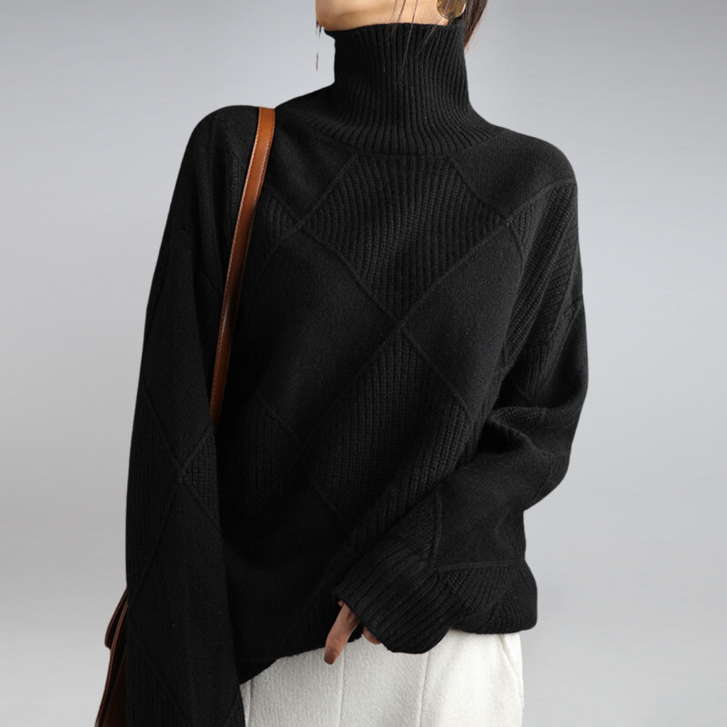 Women's Ribbed Turtleneck Oversized Sweater | Winter