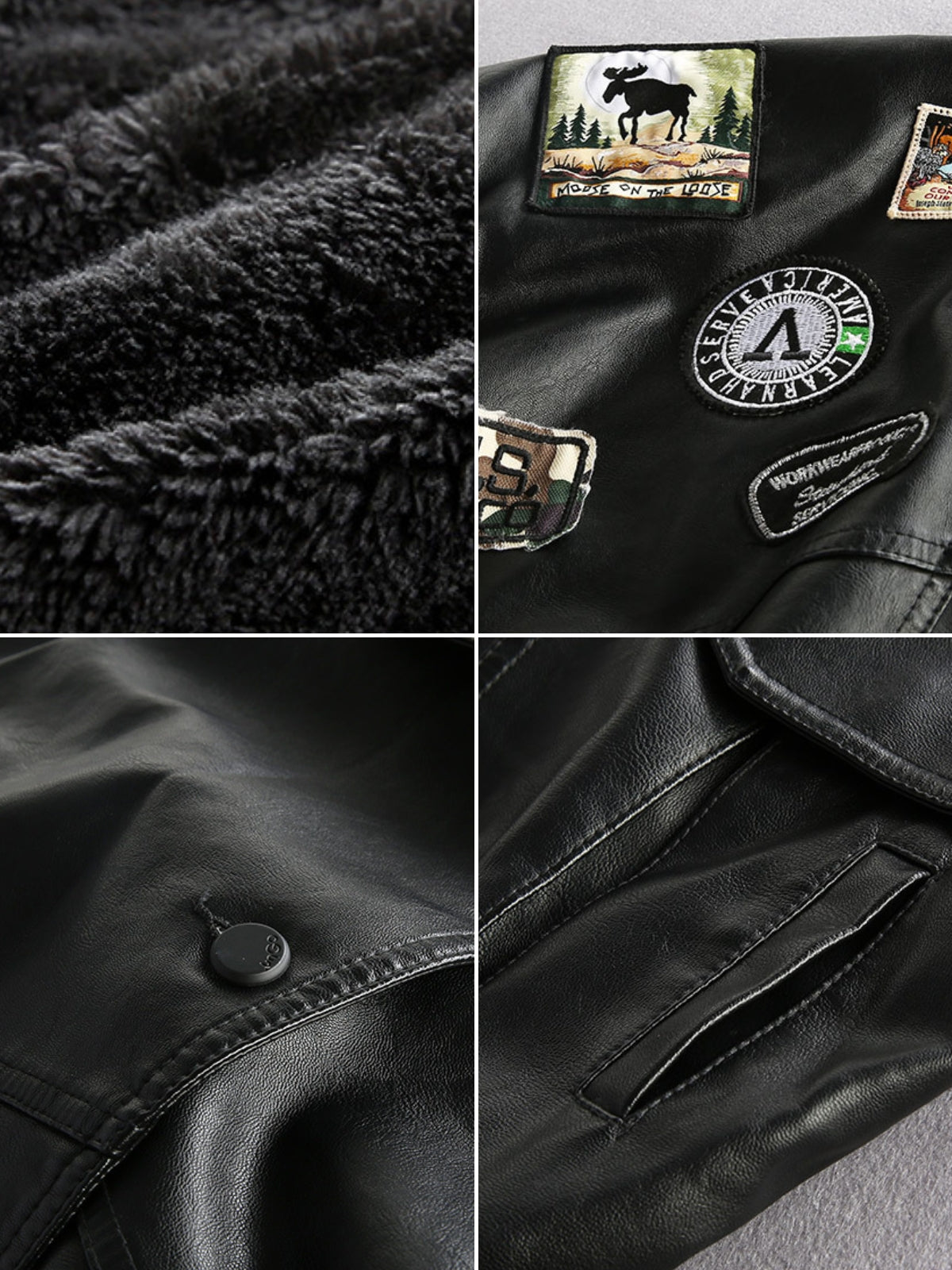 Men's Oversized Moto Black Jacket | Button Up