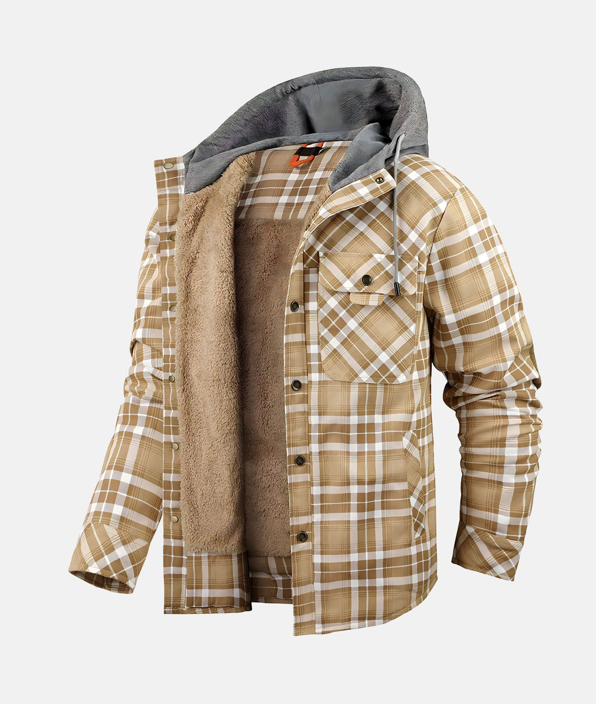 Men's Hooded Winter Shirt Jacket | Plaid