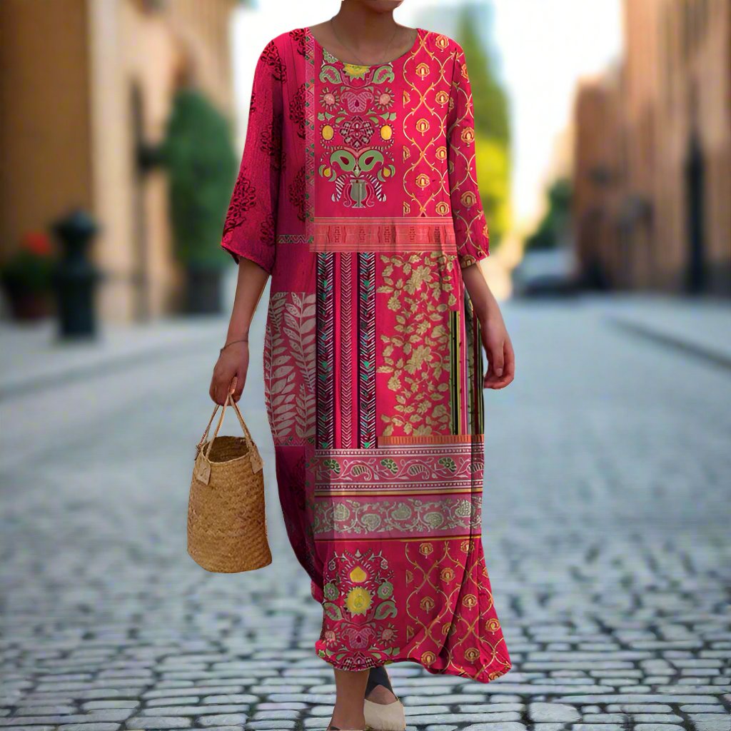 Women's Boho Print Summer Dress | Maxi