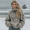 Women's Chunky Turtleneck Knit Sweater | Winter