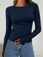 Women’s Slim Fit Casual Top | Crew Neck
