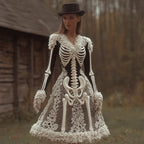 Women's V-Neck Long Sleeve Midi Dress | Halloween