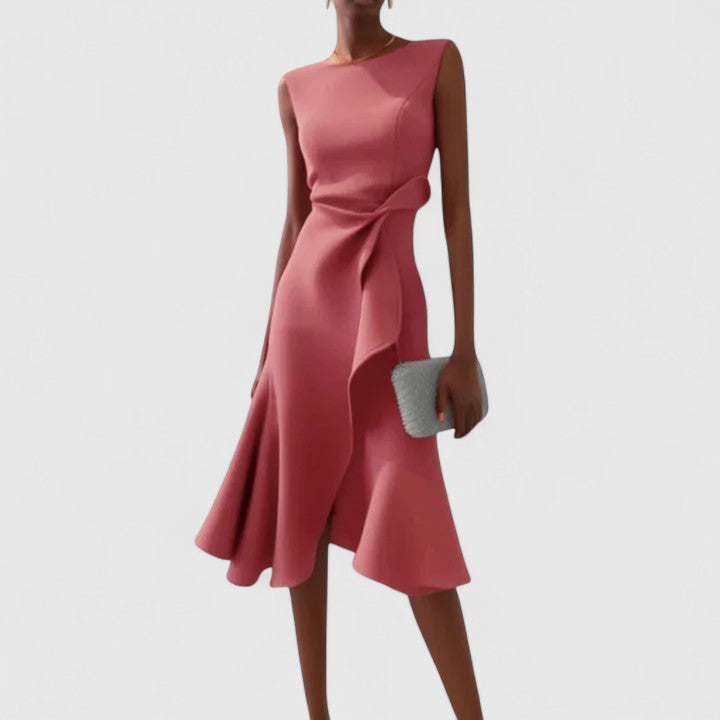 Women's Sophisticated Draped Formal Dress | Midi