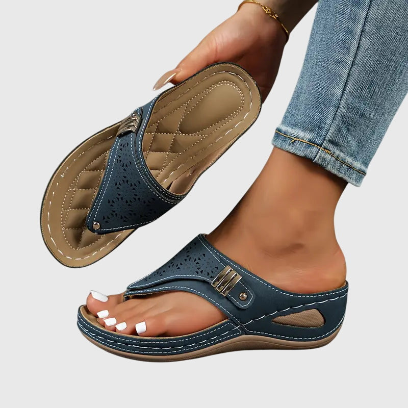 Women's Casual Thong Wedge Sandals | Slip On