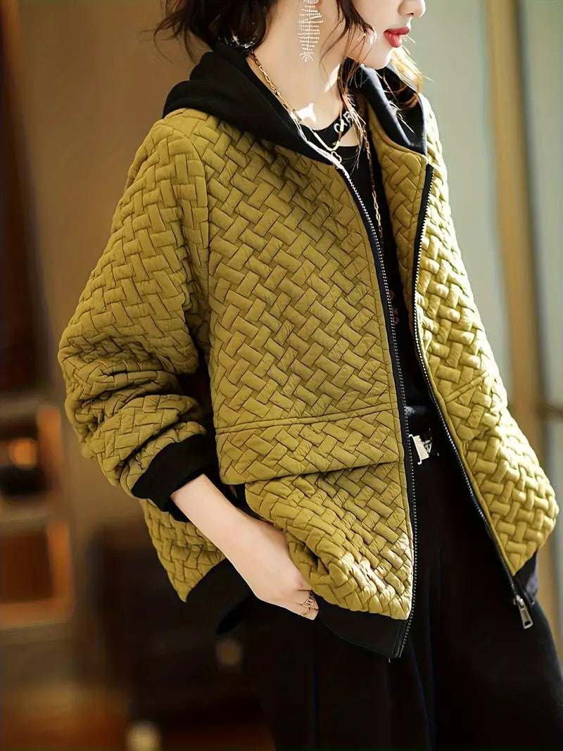 Women's Quilted Zip Up Winter Jacket | Hooded