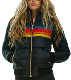 Women's Winter Puffer Jacket | Striped