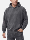 Men's Streetwear Washed Winter Hoodie | Plain