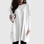 Women's Long Round Neck Knit Sweater | Oversized