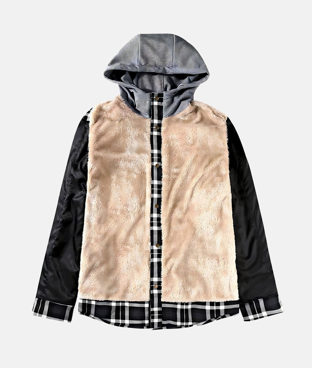 Men's Hooded Winter Shirt Jacket | Plaid