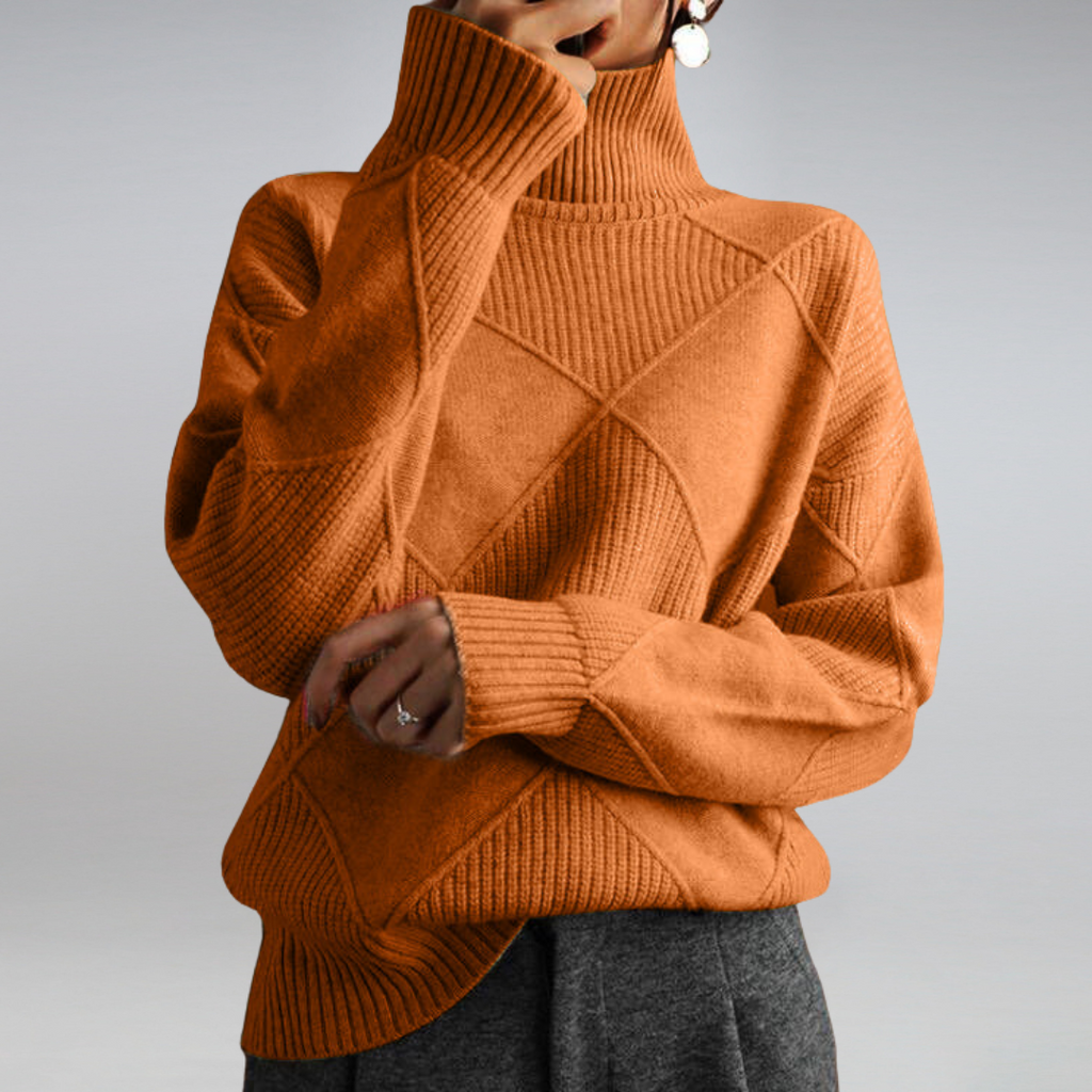 Women's Ribbed Turtleneck Oversized Sweater | Winter