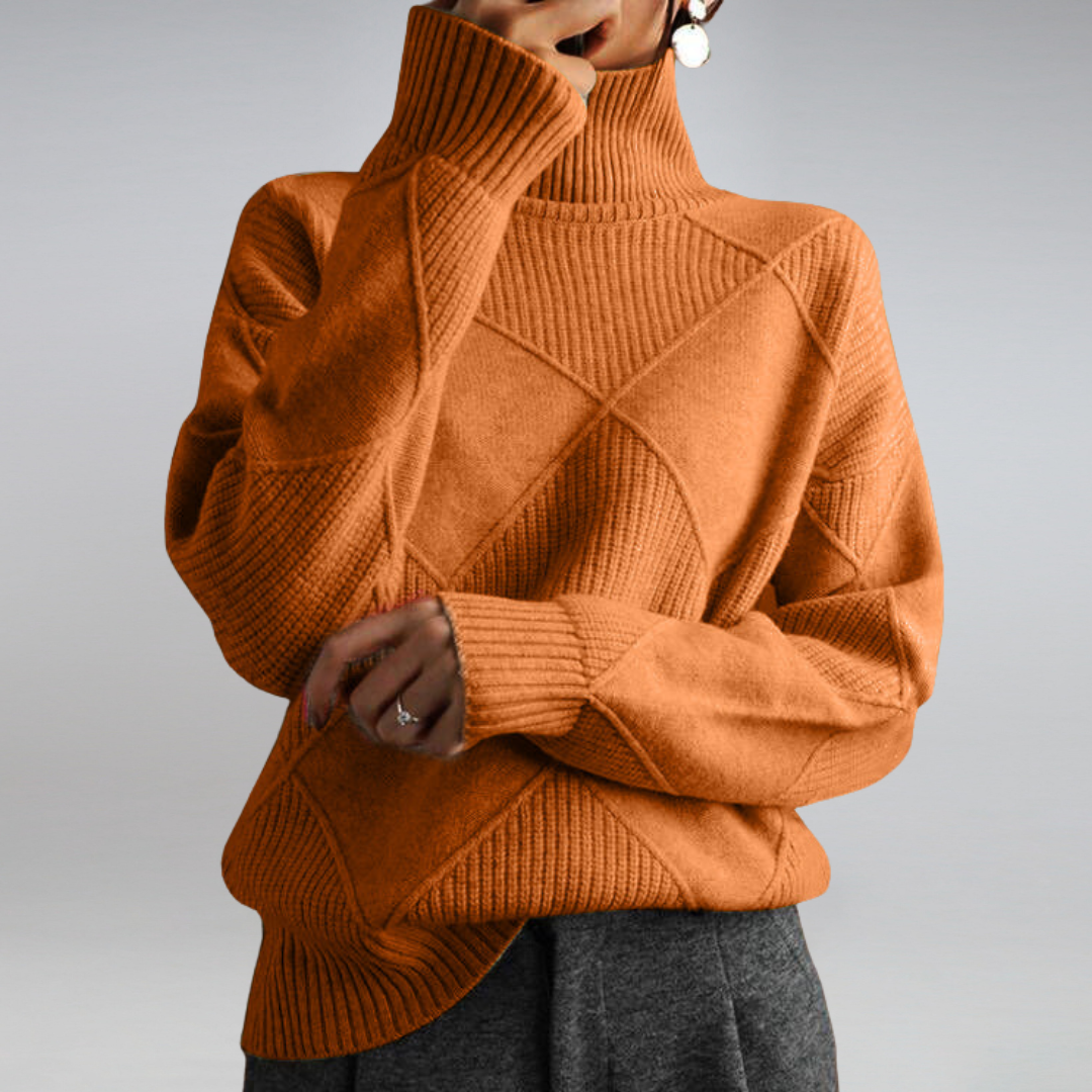 Women's Ribbed Turtleneck Oversized Sweater | Winter