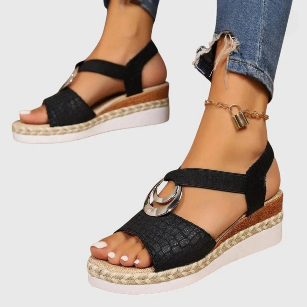 Women's Bohemian Low Wedge Open Toe Sandals | Summer