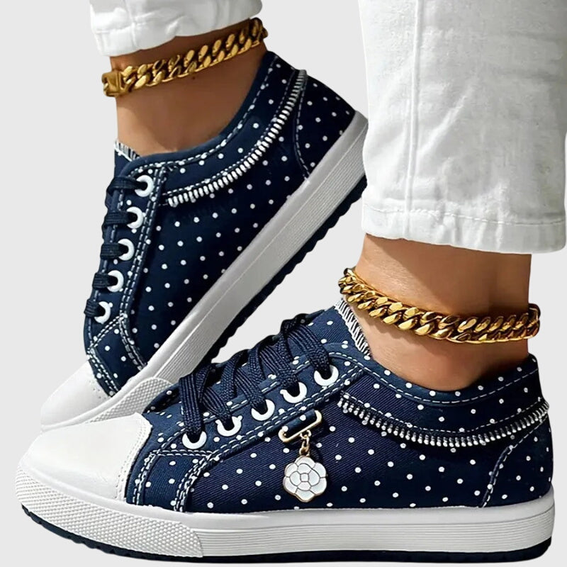 Women's Casual Polka Dot Sneakers | Lace Up