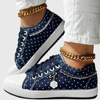 Women's Casual Polka Dot Sneakers | Lace Up