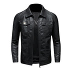 Men's Zip-Up Biker Jacket | Chest Pockets