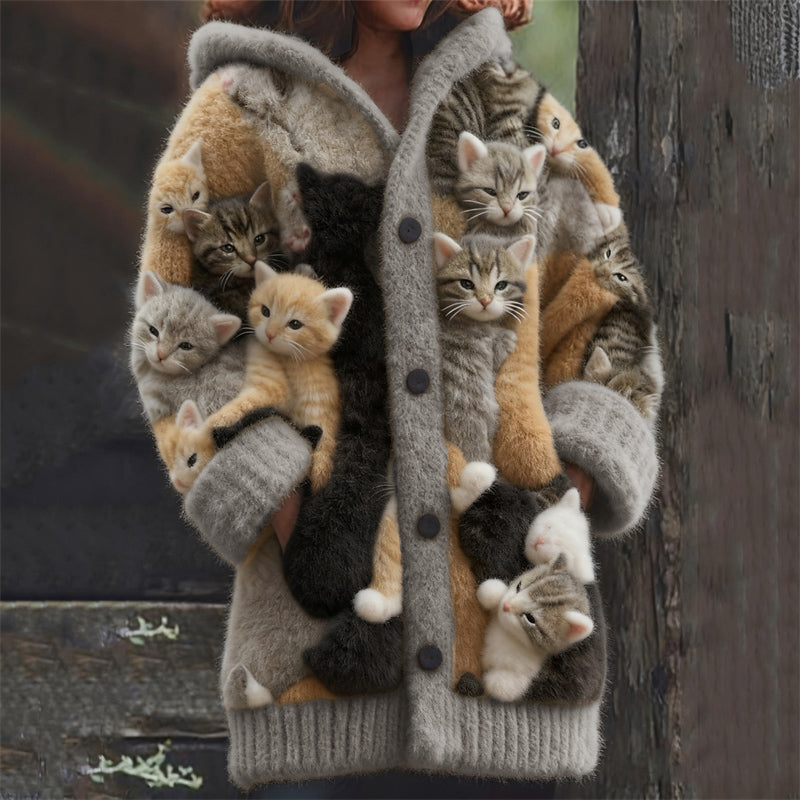Women's Long Graphic Oversized Cardigan | Hooded