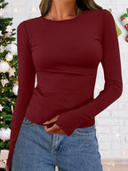 Women’s Slim Fit Casual Top | Crew Neck