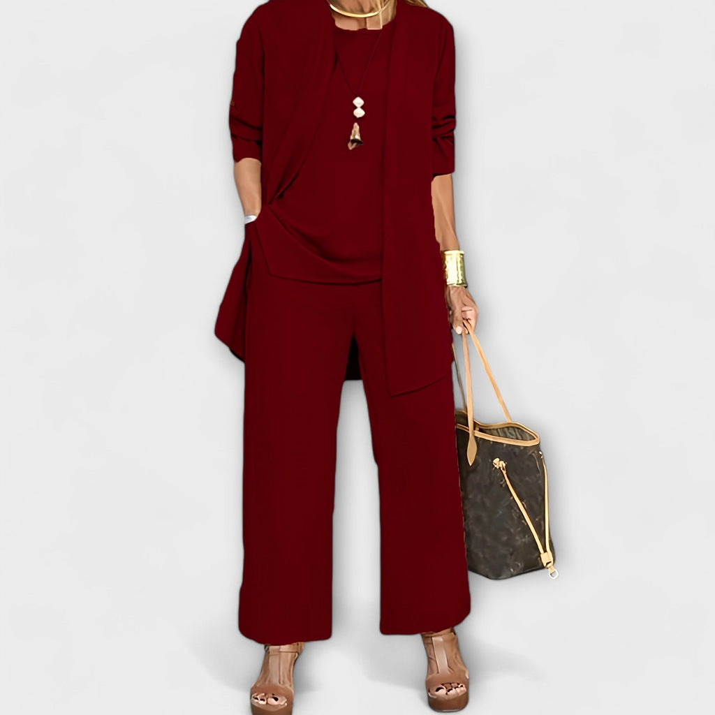 Women's Solid Color Matching Set | Three-Piece