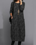 Women's Long Sleeves Pocket Dress | Midi