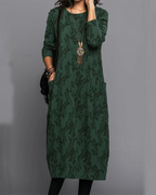 Women's Long Sleeves Pocket Dress | Midi