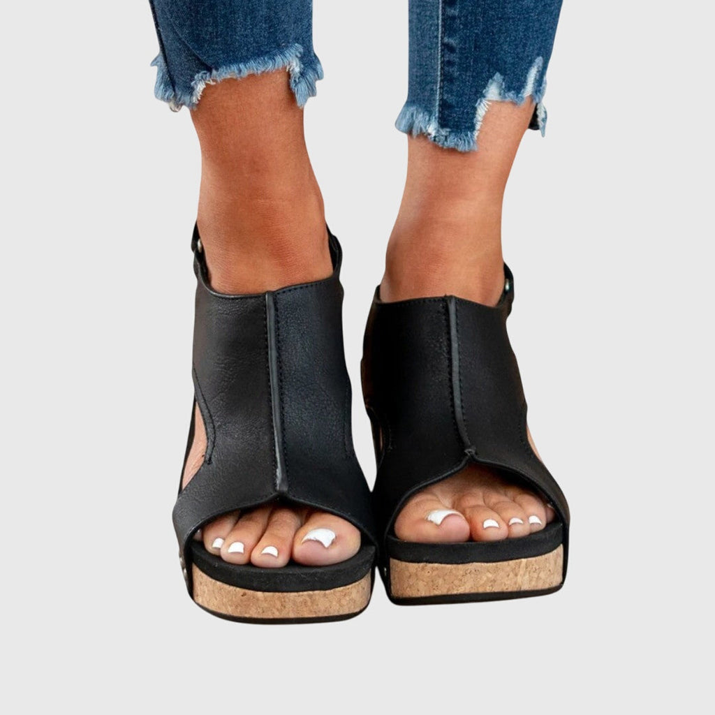 Women's Peep Toe Ankle Strap Sandals | Wedge