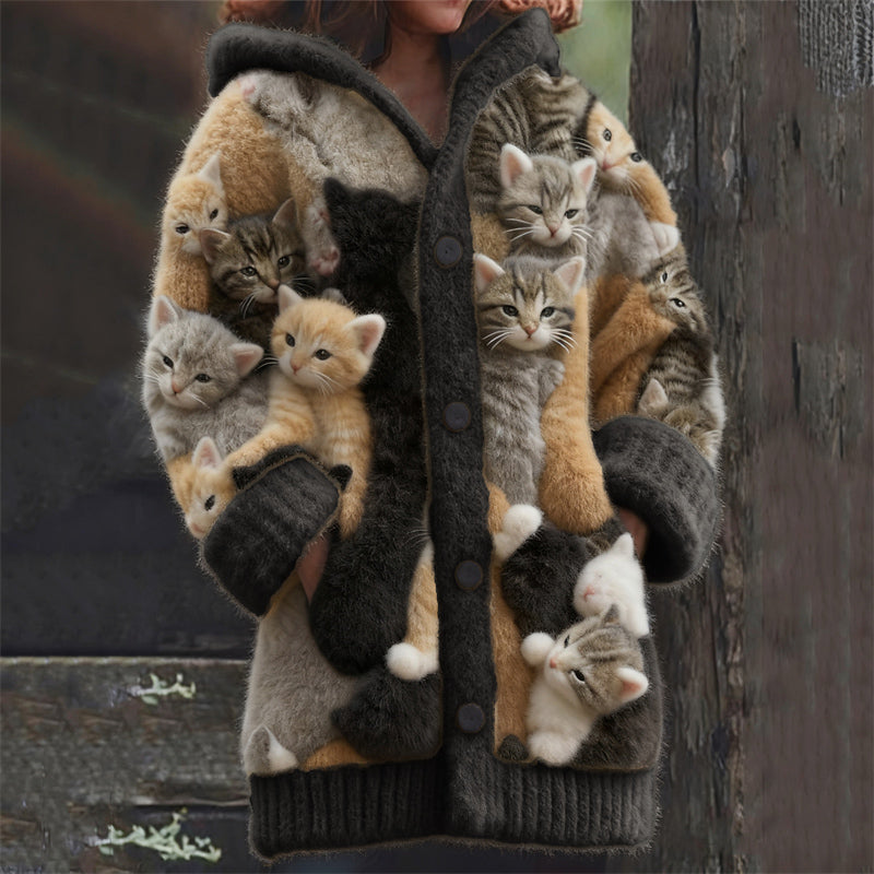 Women's Long Graphic Oversized Cardigan | Hooded