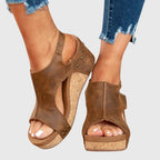 Women's Peep Toe Ankle Strap Sandals | Wedge