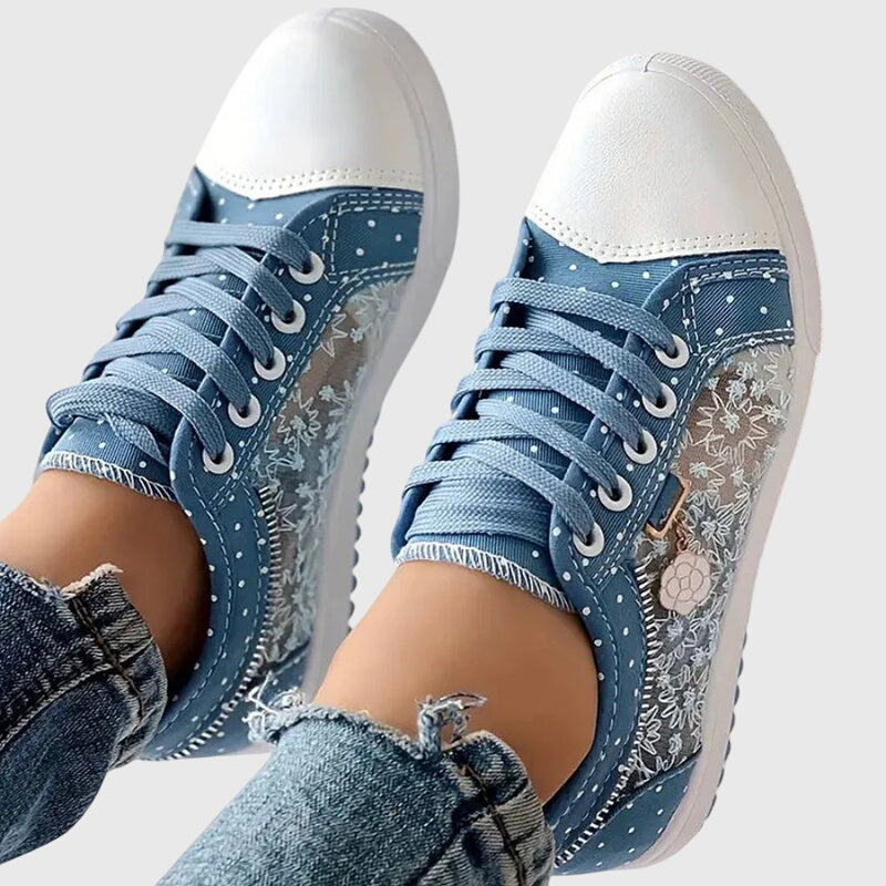 Women's Casual Polka Dot Sneakers | Lace Up