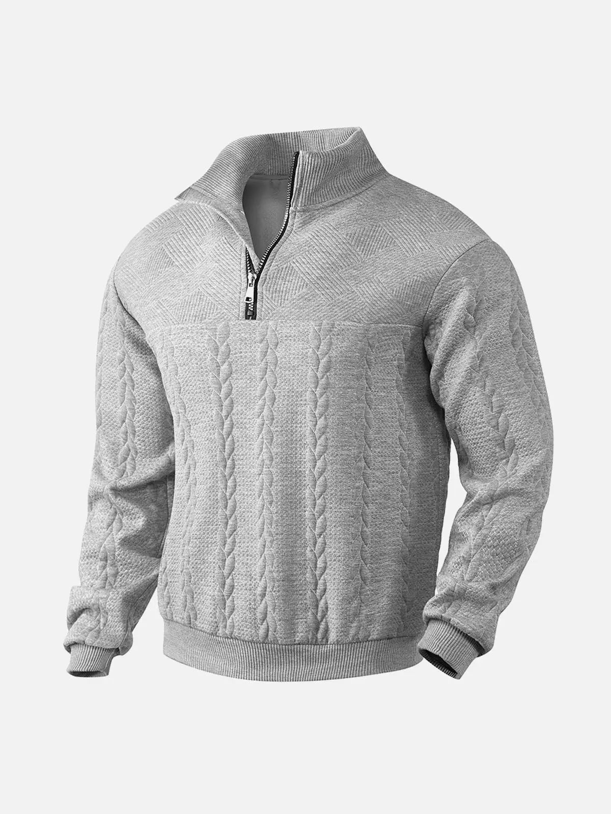Men's Winter Long Sleeve Knit Sweater | Quarter Zip