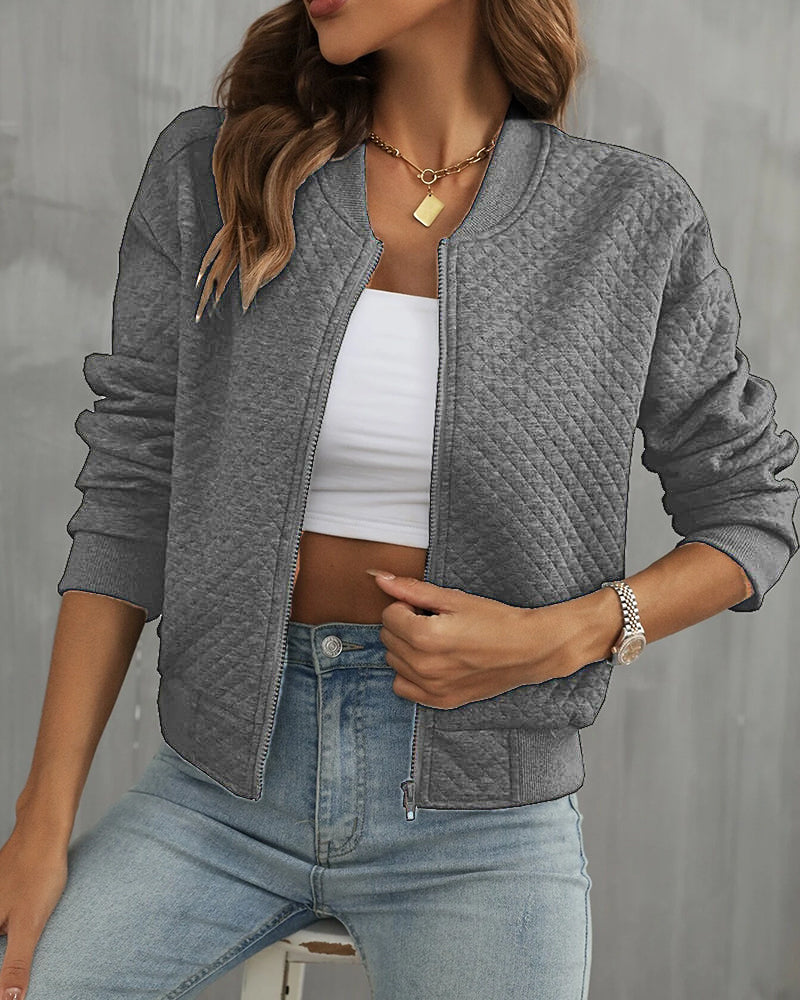 Women's Casual Quilted Bomber Jacket | Stylish